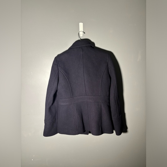 J.Crew Stadium Cloth Nello Gori Double Breasted Peacoat Size 8 Wool Blend - Picture 2 of 4